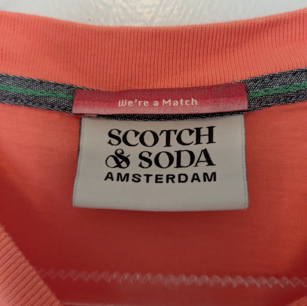 Scotch & Soda Good Vibes Graphic T-shirt Coral Small - Picture 3 of 8